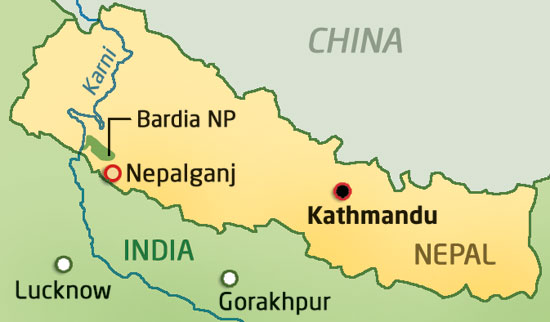 kathmandu nepal map. Flights to Nepalganj leave